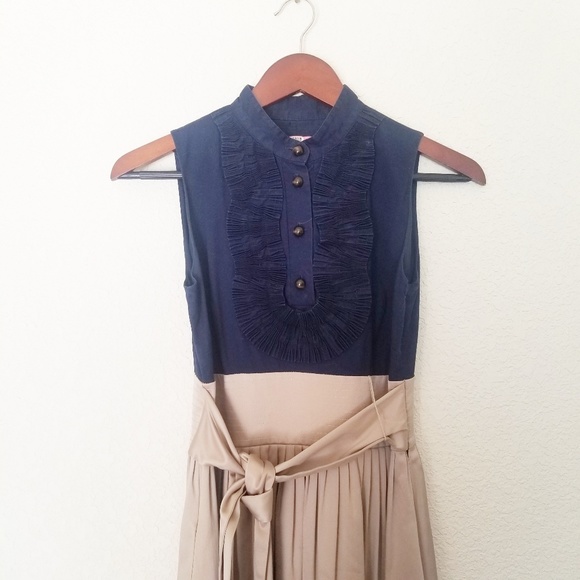 🛍 ELIZA J Navy and Gold Dress - Picture 1 of 6